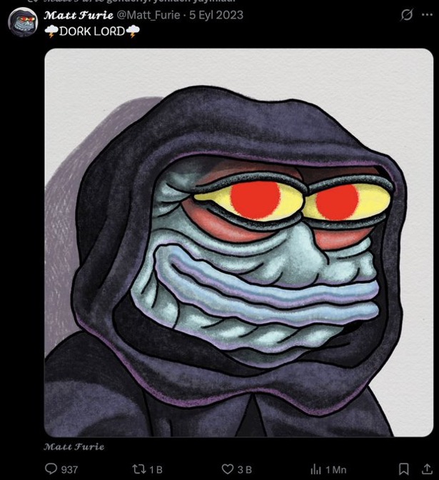 The original Dork Lord artwork by Matt Furie